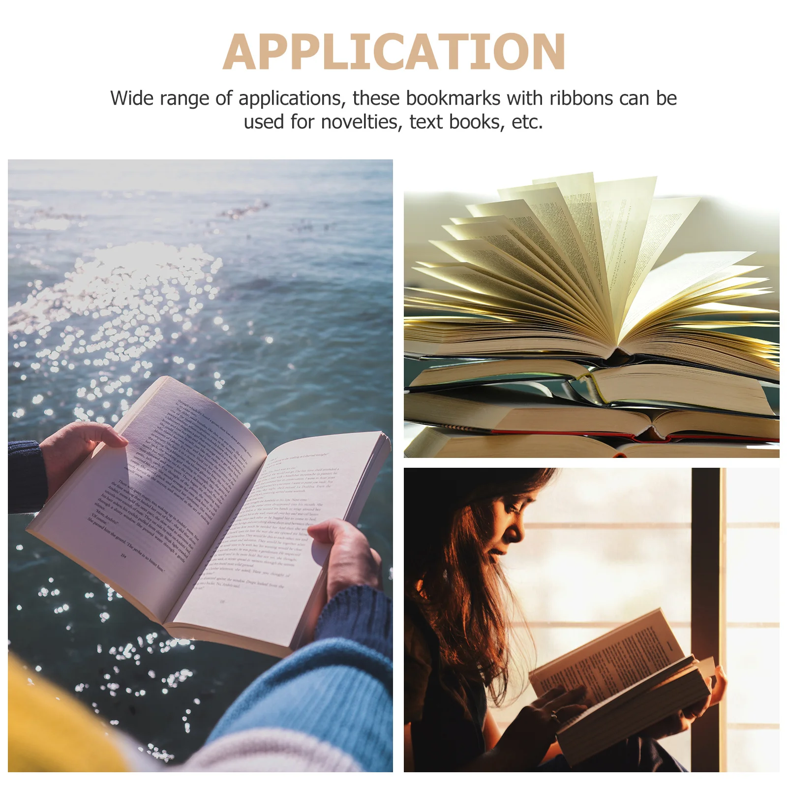 

4Pcs Ribbon Book Page Markers Decorative Reading Bookmarks Large Size Smooth Touch Reusable Book Markers for Study Office