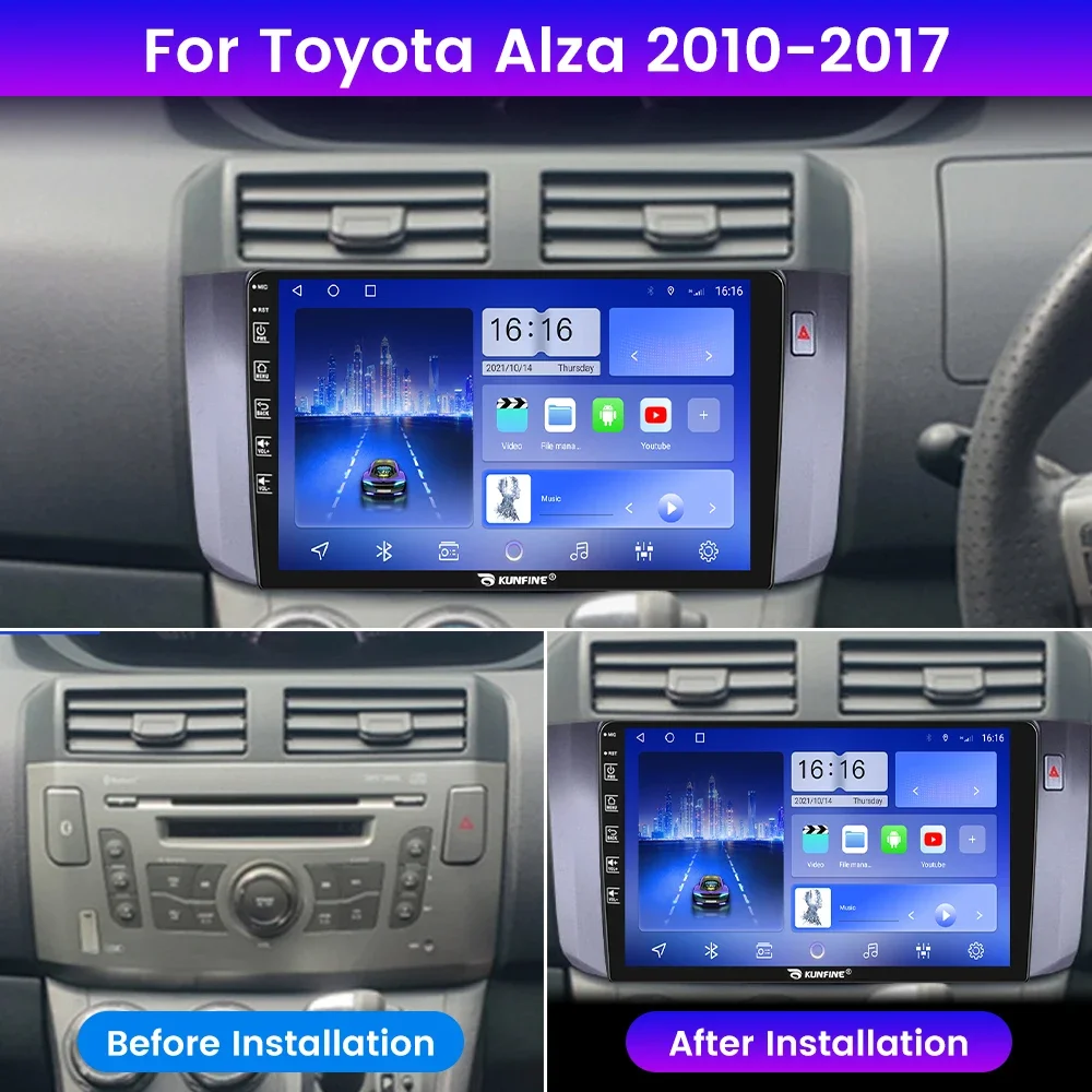 Android Car Radio For Toyota Alza 2010-2017 Car Stereo 2Din Octa Core GPS Navigation Player IPS Screen Carplay Android Auto
