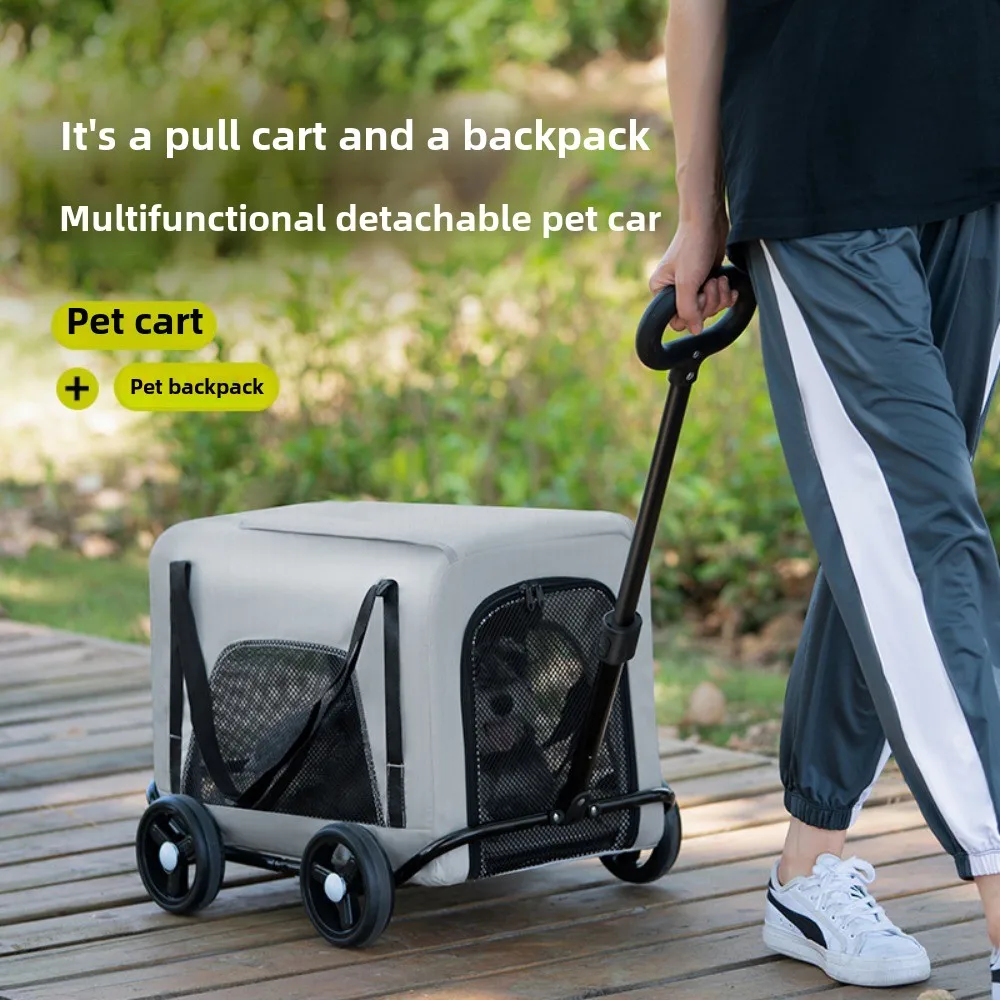 

Small Pet Cart Dog Cat Teddy Baby Cart Going Travel Pet Dog Cart Cross-border Lightweight Folding