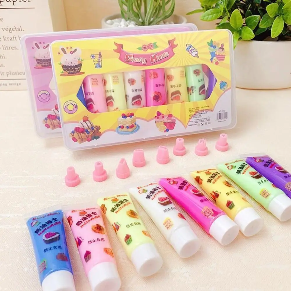 Toy Ice Cream Making Pretend Play DIY Craft Toy Simulation Cream Set leisure Entertainment Simulation Gel DIY Handmade Set