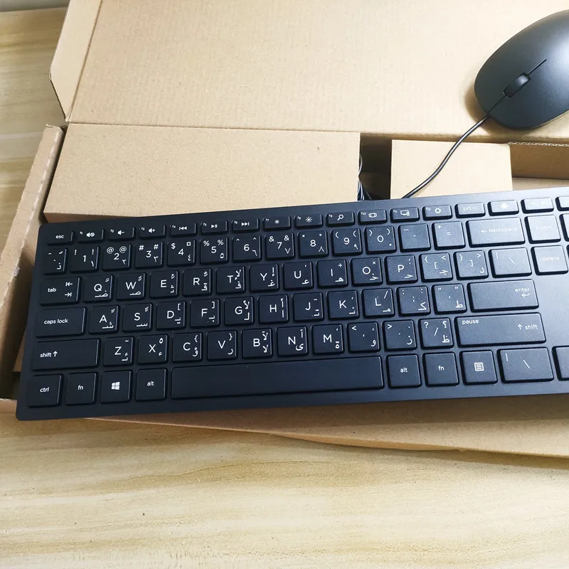 Arabic layout USB wired keyboard and mouse kit for HP TPC-P001K  TPC-P001M Laptop desktop computer