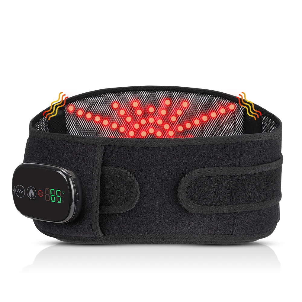 

Cordless Heated Massage Pad Red Light Heating Massage Waist Belt Multifunctional Vibration Waist Fatigue Relax Massager Belt