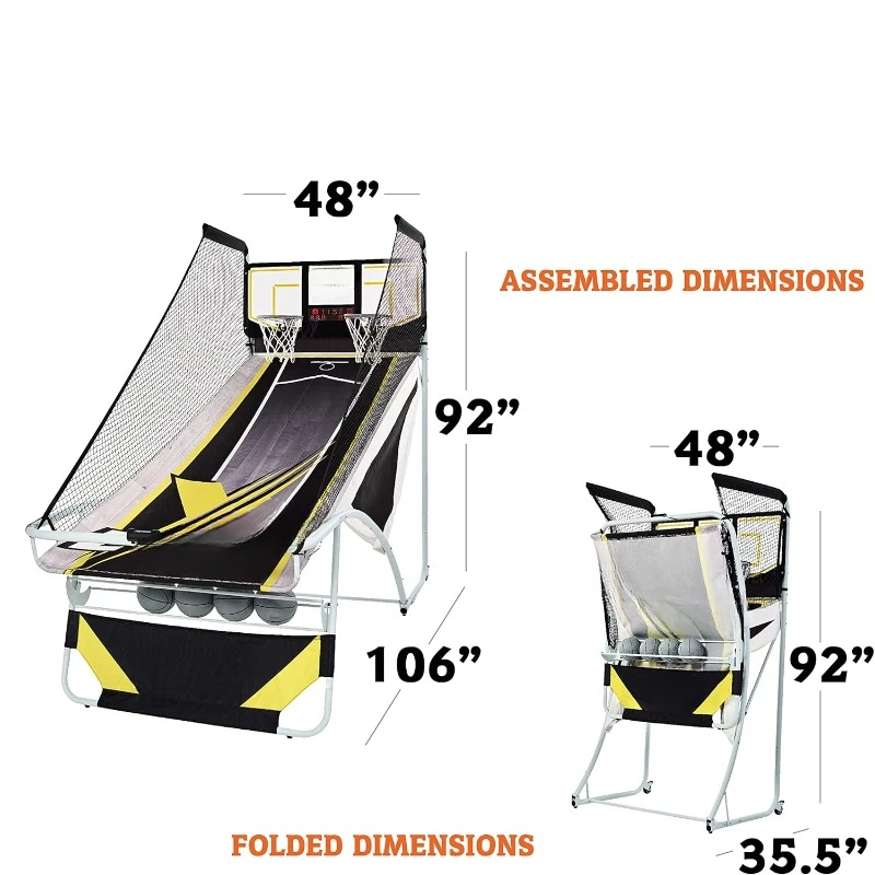 Fold Premium Arcade Basketball Game with Built-in 4-Ball Storage Rack