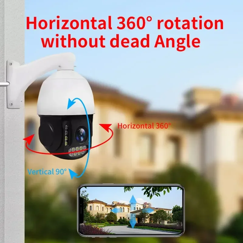 กล้อง Vesafe 8MP ซูมออปติคอล 30 เท่า ความละเอียด 4K ไร้สาย 4G LTE PTZ รองรับการตรวจจับด้วย AI พร้อมเสียงแจ้งเตือนแสงและเสียง และการเชื่อมต่อกับ NVR