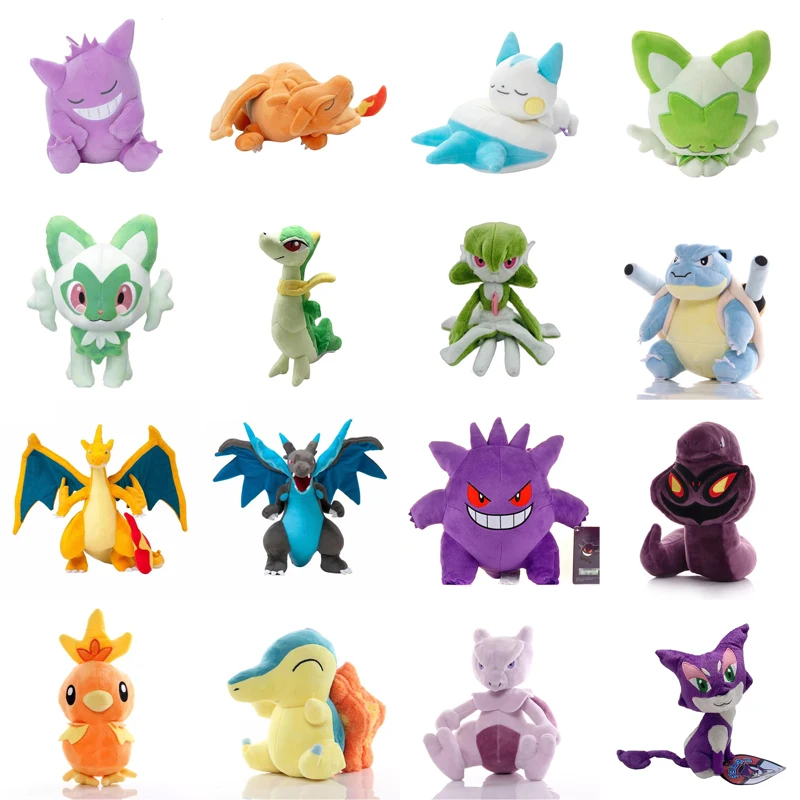 Hot Pokemon Gengar Plush Jirachi Sprigatito Doll Charizard Plush Doll Pachirisu Jigglypuff Cyndaquil Mewtwo Quilava Riolu Toys