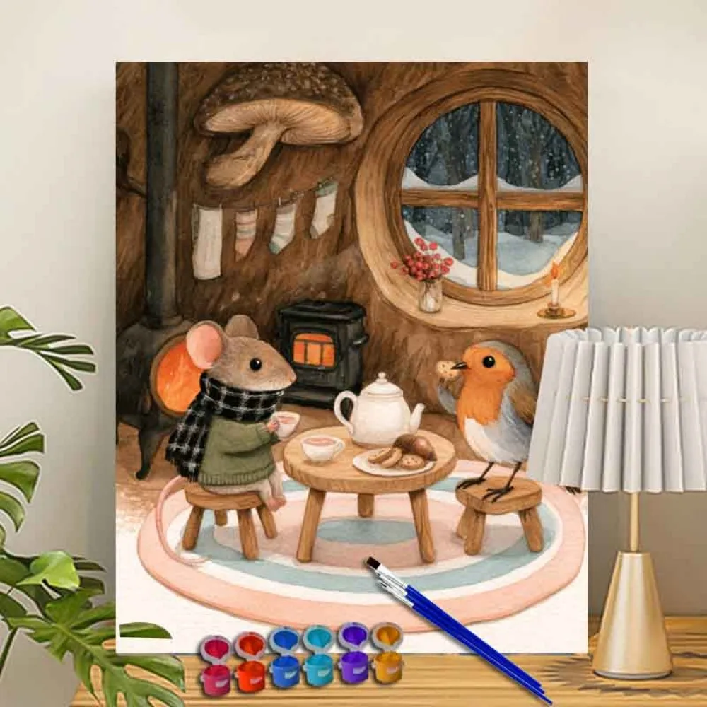 Painting By Numbers Tree Hollow Tea Time Picture By Numbers For Home Decors Handpainted Diy Gift