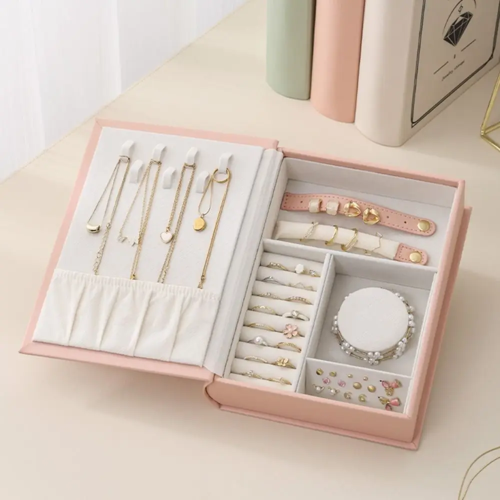 

PU Premium New Book Jewelry Box Creative Portable Jewelry Storage Box Large Capacity High Appearance Level Jewelry Holder