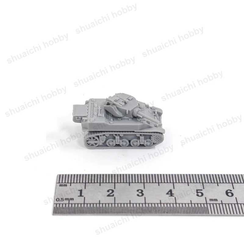 5PCS 1/144 Scale Stuart M5A1 Light Tank Model Kit 3D Printed Uncolored Military Simulation Battle Vehicles DIY Assembly Toy Gift