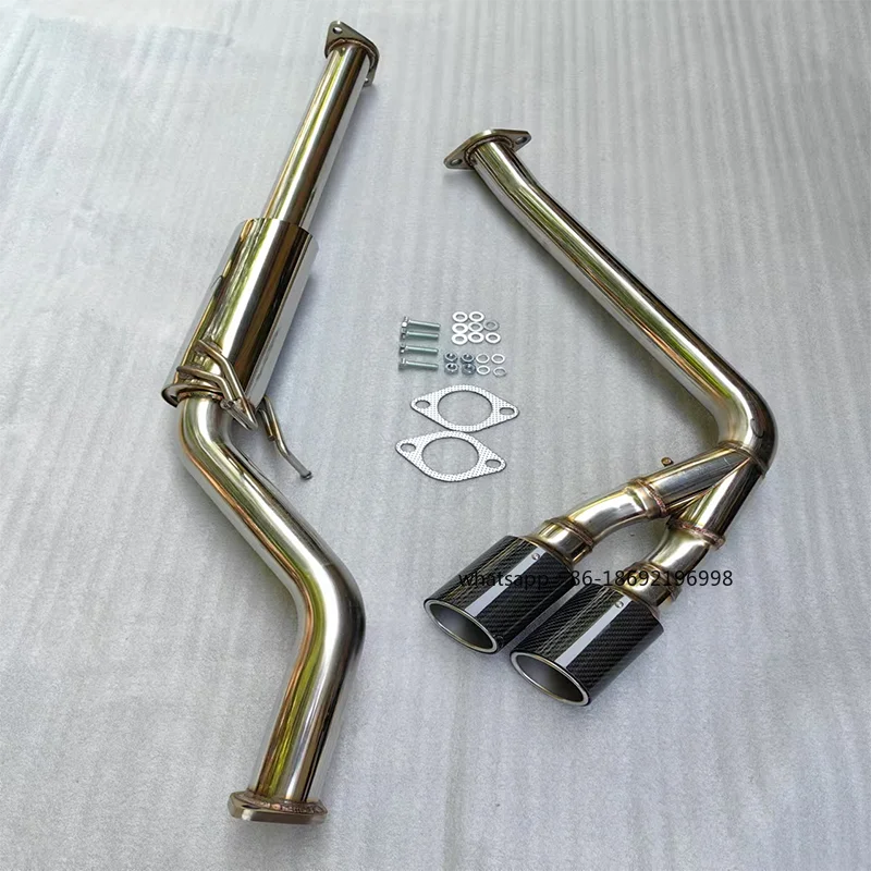 

Подходит для Xia 2.2-3.2 Displacement 2015+ выхлопной трубы из углеродного волокна с двойным выходом из нержавеющей стали