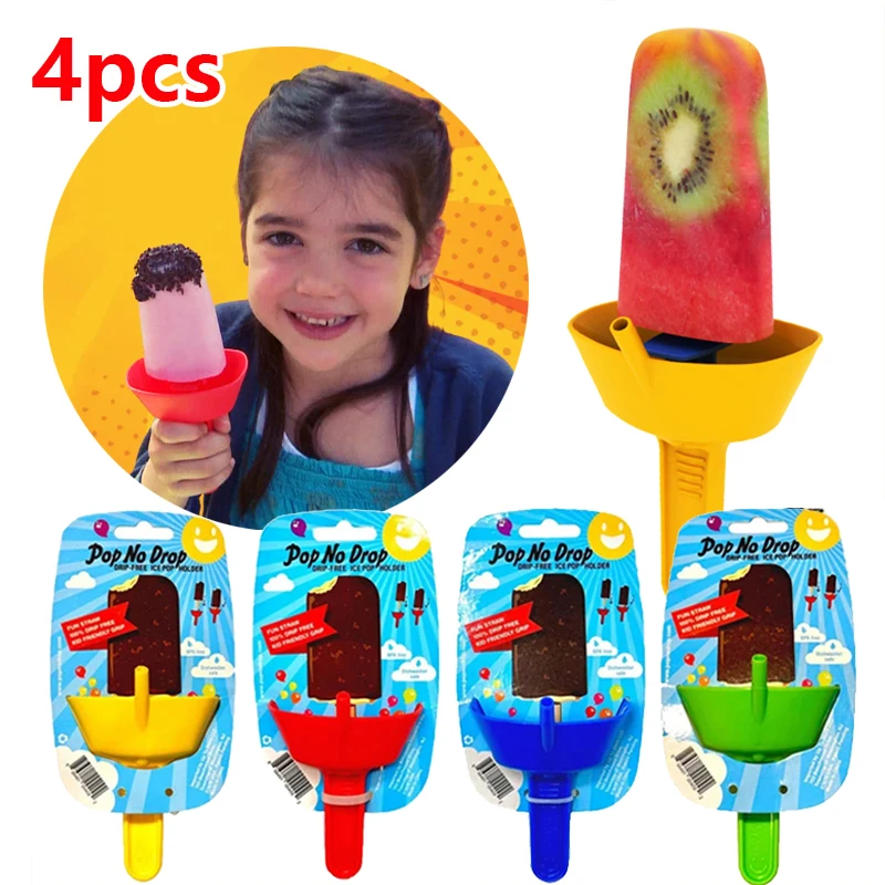 Drip Free Ice Pop Holder Creative Drip-proof Popsicle Rack with Straw Mess Free Icy Rack Popsicle Holder for Kids Ice Cream