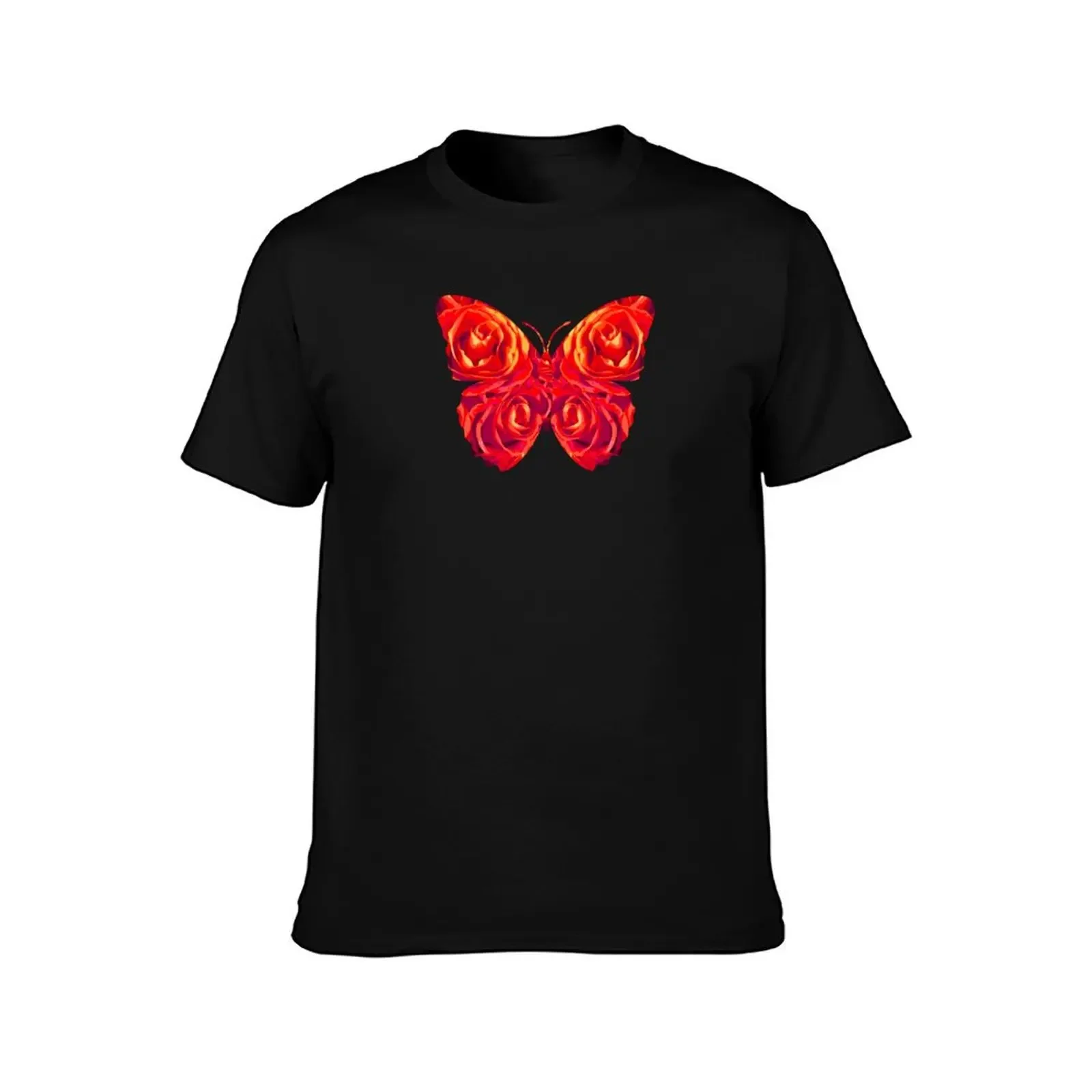 Rose Butterfly Graphic T-Shirt anime figures cotton graphic tees oversized graphic tee graphics mens t shirts top quality