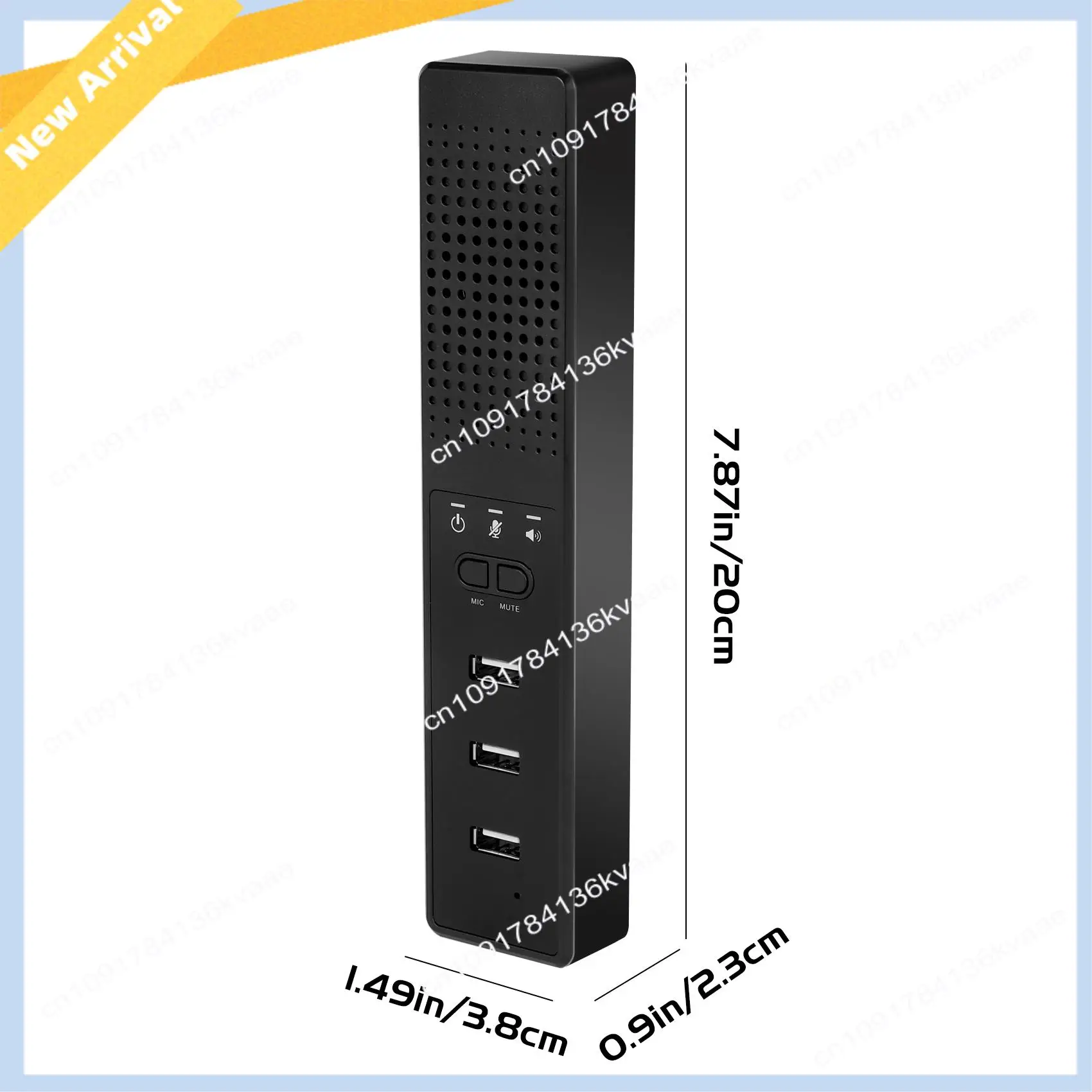 M01K 3 In 1 Computer Speakers With Microphone & Hubs USB Conference Speaker, PC Mic For Video Conference