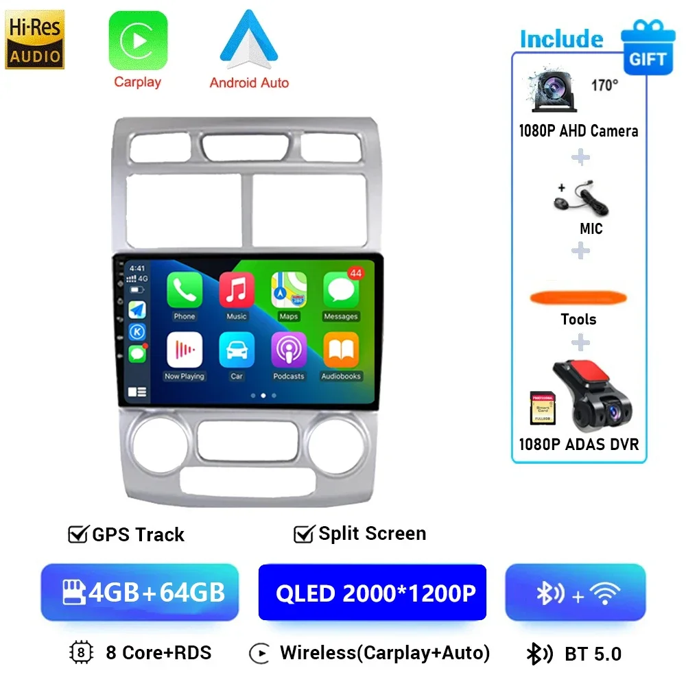 Autoradio voor Kia Sportage 2 2007 2008 2009 Multimedia Speler 2 Din Android 16 Carplay Auto Stereo GPS DVD Head Unit 5G WIFI