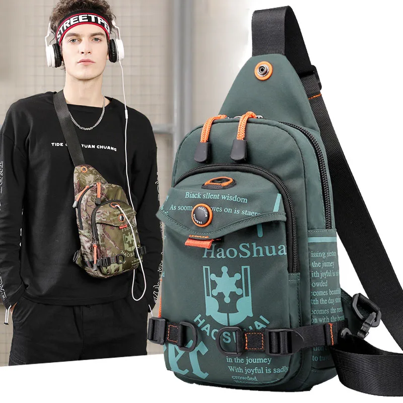 

Versatile Men's Waterproof Bag Big Space Outdoor Crossbody Backpack Chest Bag Lightweight Sport Shoulder Bag
