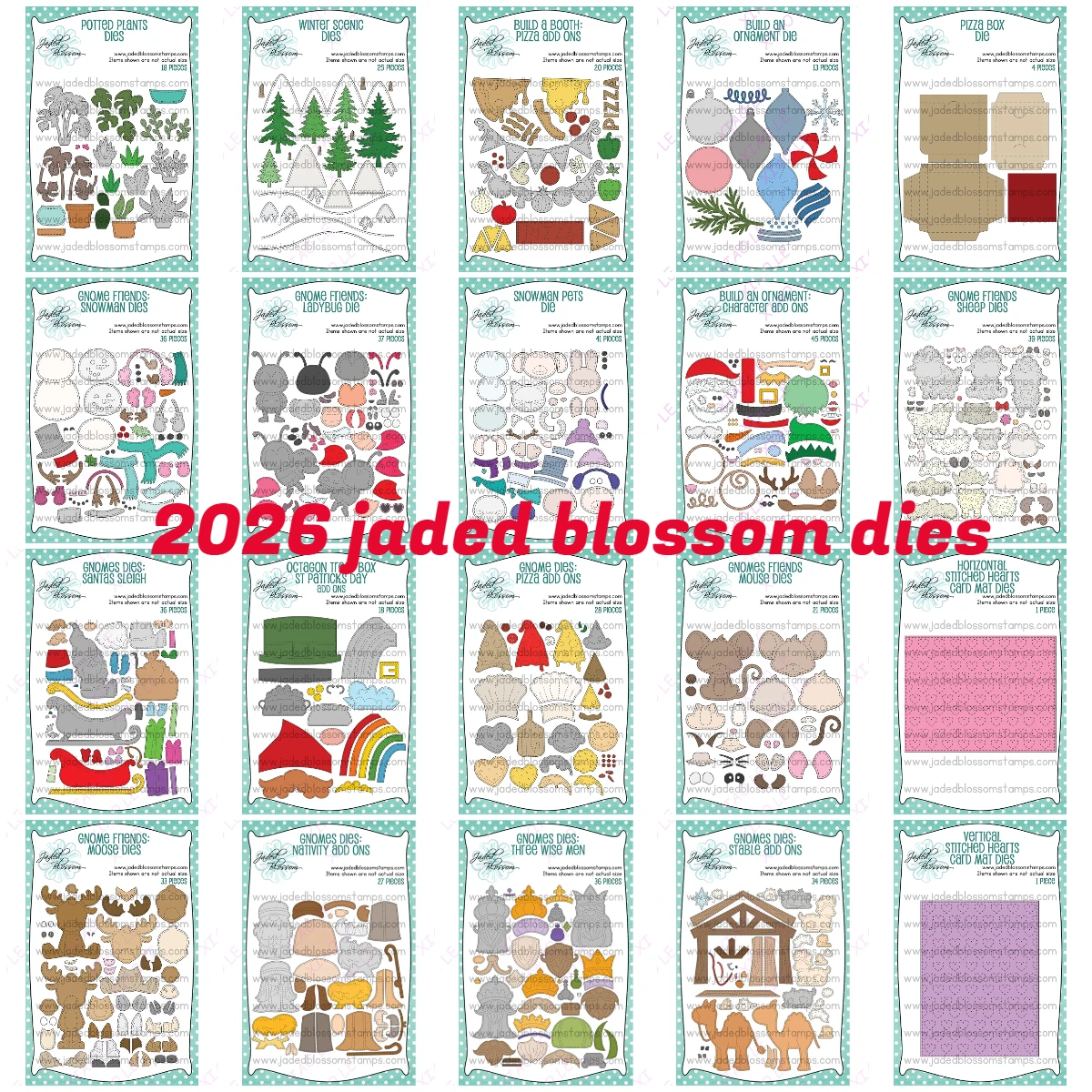 New Jaded Blossom Dies Holiday Gift Greeting Cards Metal Cutting Dies Scrapbook Diary Decoration Stencil Embossing Template