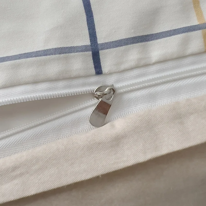 Хлопковое чистое хлопковое простое и свежее полосатое летнее пододеяльник из чистого хлопка из четырех частей