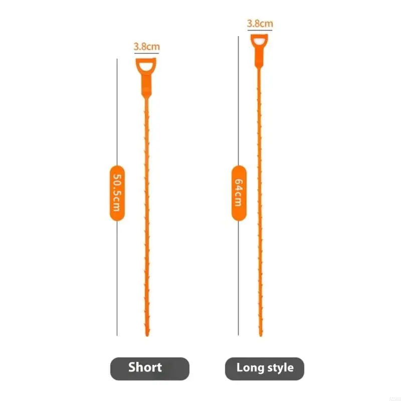 Drain Hair Removers Tool mit Reverse Barbs Spiralen Design für Duschspüle Rohr Clogs Flexible ergonomische U -Handle A2BB