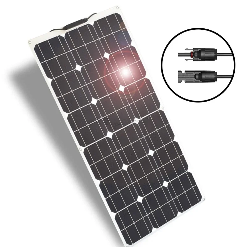 100w 200w 300w 400w Flexible Solar Panel High Efficiency 23% PWM Controller for RV/Boat/Car/Home 12V/24V Battery Charger