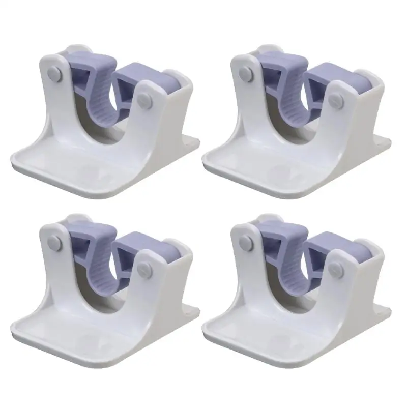 

4Pcs Practical Mop Broom Holder Anti Slip Self Adhesive Mop Handle Hanger No Drilling Wall Mounted Brooms