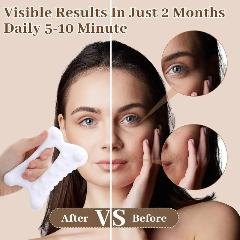【WA】Wavy-edged Facial Scraping Tool Face Lift Muscle Relief Massage Board Portable Full Body Massager For Women Adults