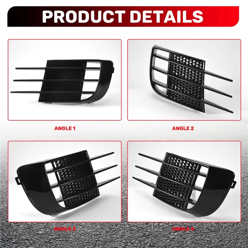 

NEW-2Pcs Car Front Bumper Fog Light Grille Cover Fog Light Cover Trim For Golf 6 MK6 GTD 2008-2013