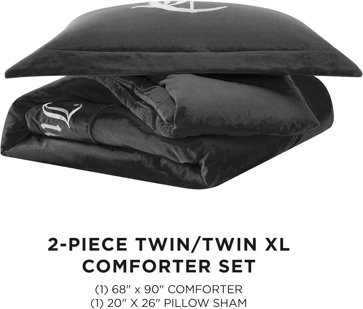 Juicy Couture - Comforter Set - Gothic Design Bedding - Twin/Twin Xl - 2 Piece Set Includes (1) 90