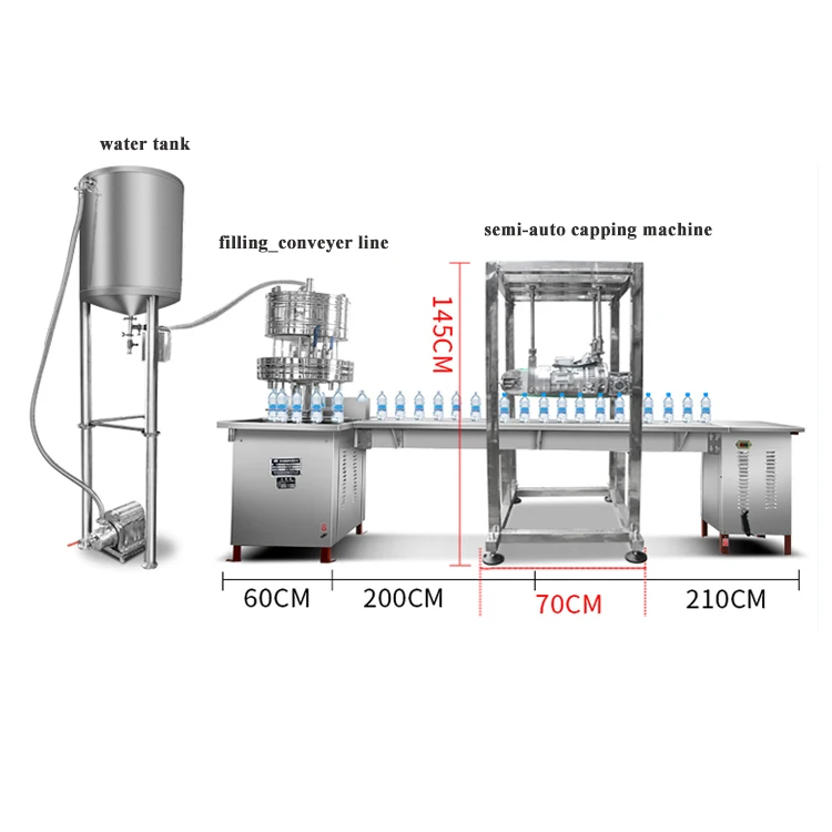 2000 زجاجة في الساعة شبه أوتوماتيكية للشرب عصير الخمور الخل السائل آلة تعبئة المياه المعدنية #3