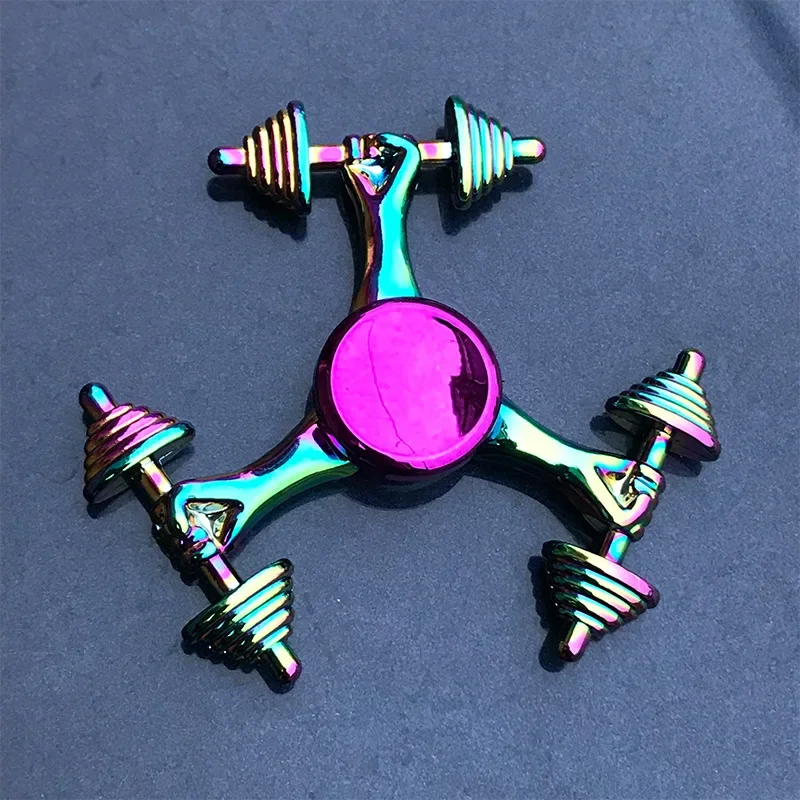 New Rainbow Metal Hand Spinner Focus Toy Ninja Fidget Spinner R188 Electroplate Hybrid Bearing Toys for Children Wholesale