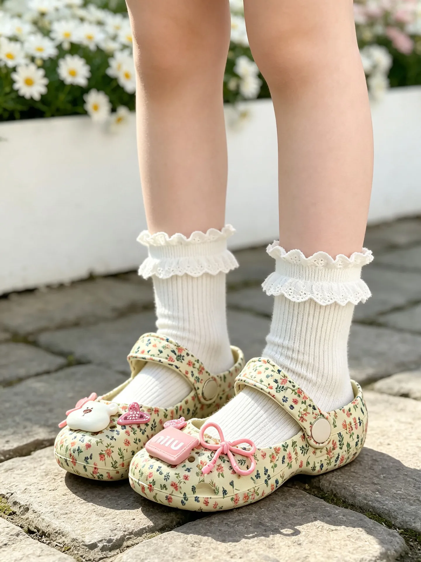 2026 Kinder Mädchen Ballett Mary Jane Clogs Silber Niedliche Bären-Charms Verstellbarer Riemen Rutschfeste Sommer Strand Outdoor Sandalen – Detail 22
