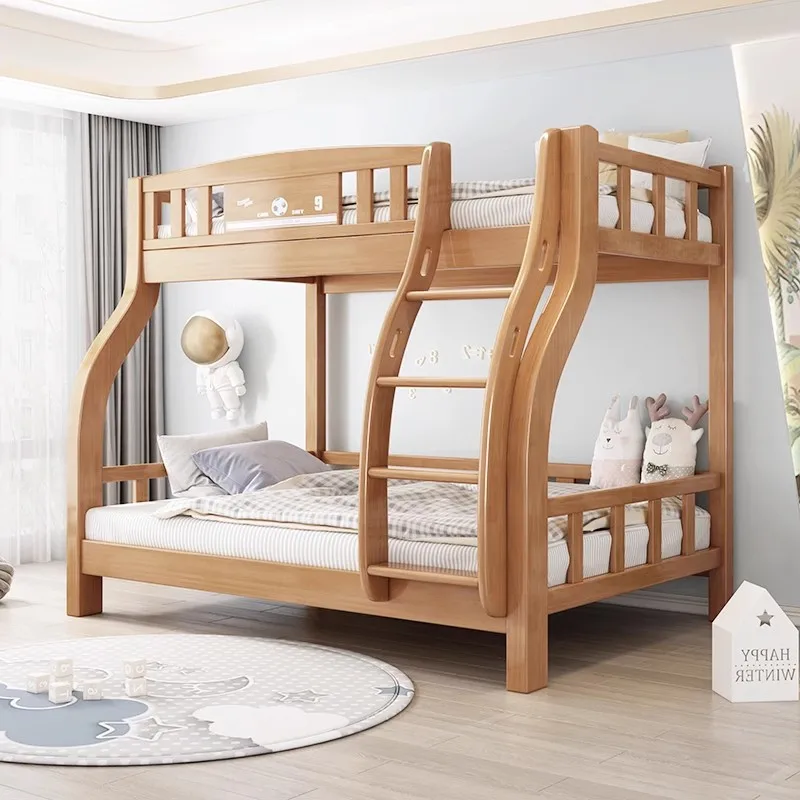 Solid wood child and mother bed Bunk  Upper and lower bunk  Household two-layer high and low  Adult Children