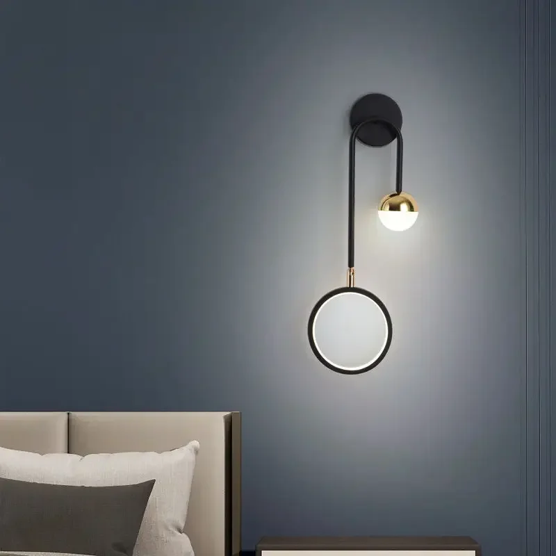 

Modern Bedroom Bedside Wall Light Lamp Glass Ball LED Gold Home Decor Living Room Corridor Interior Lighting Sconce Luminaire
