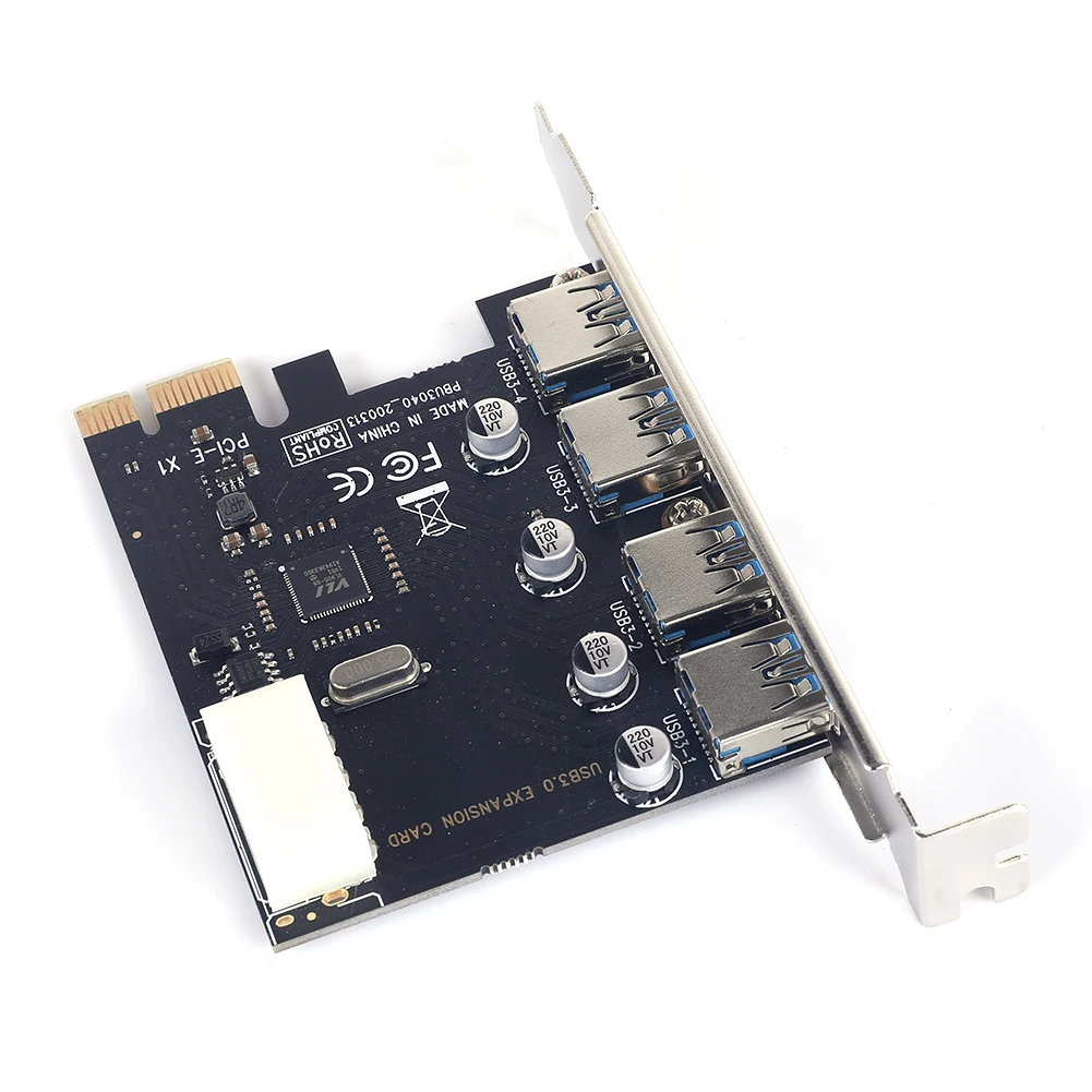4 Ports USB PCIE Expansion Card PCI Express PCIe USB 3.0 High Speed Riser Card Computer Notebook Hard Drive Adapter