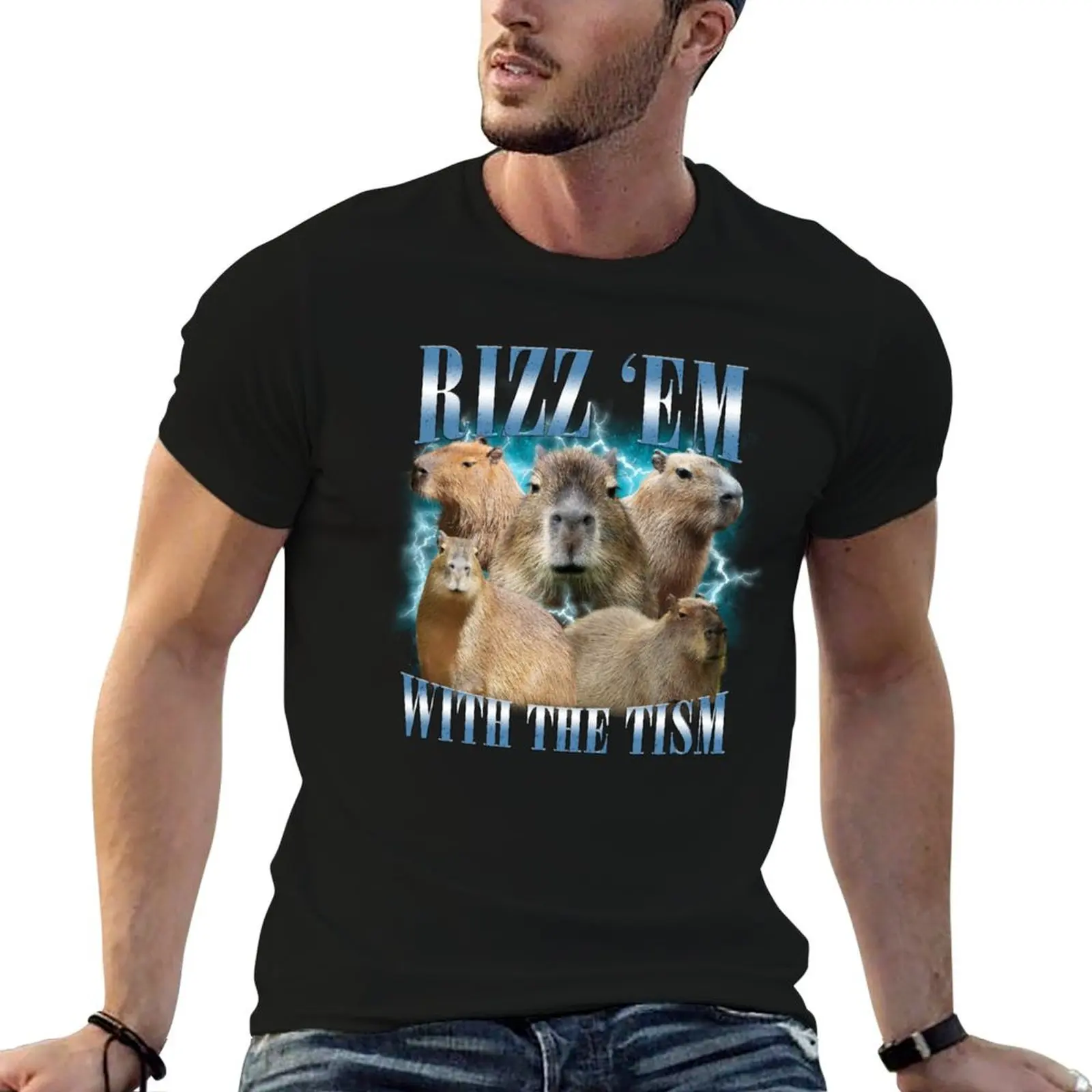 

graphic t t The man Tism With Funny for man Capybara Meme T-Shirt shirt Em shirts Retro anime Rizz
