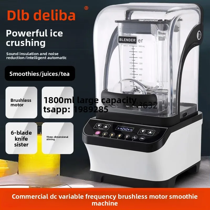 ZC Macchina per frullati commerciale per negozi di tè al latte, completamente automatica con copertura insonorizzata, tritaghiaccio per frappè, estrattore di tè