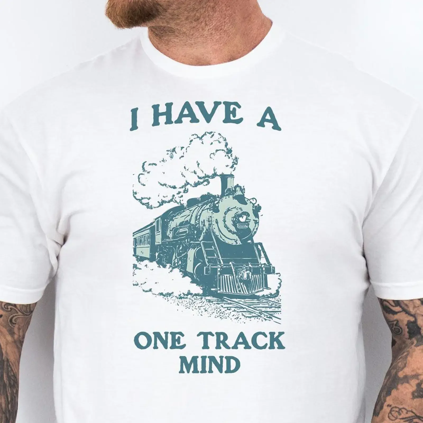 I Have A One Track Mind Vintage Locomotive Train T Shirt For Lovers vintage Washed Stretched designer clothes Unisex Casual