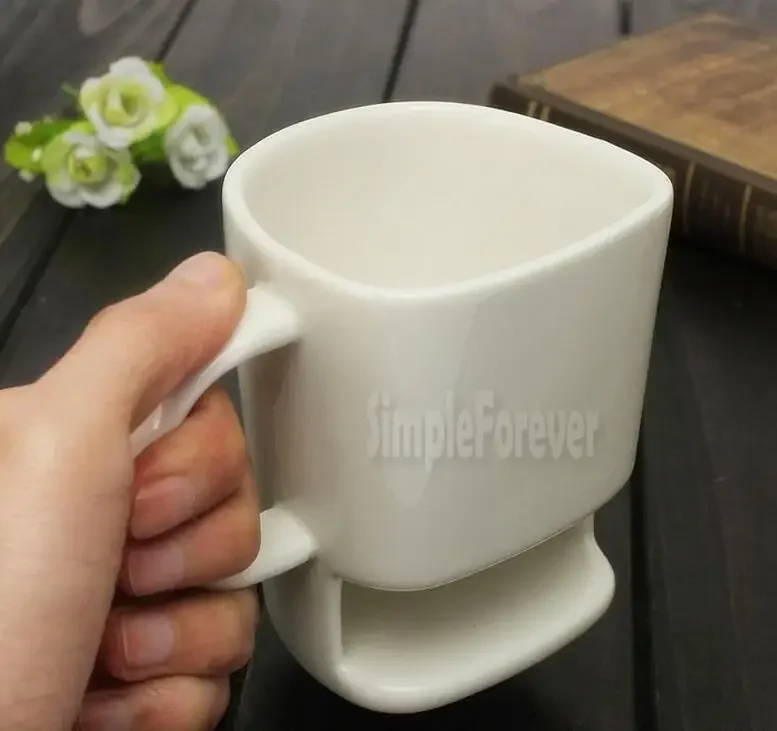 10pcs/lot Creative 8oz Ceramic Biscuit Cups Coffee Cookies Milk Dessert Tea Cup Storage Mugs for Cookie Biscuits Pockets Holder