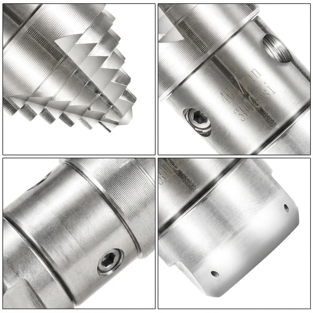 Stainless Steel 360 Degree Rotating For Jetter Nozzle for Effective Pipe Cleaning at 3000 PSI Working Pressure
