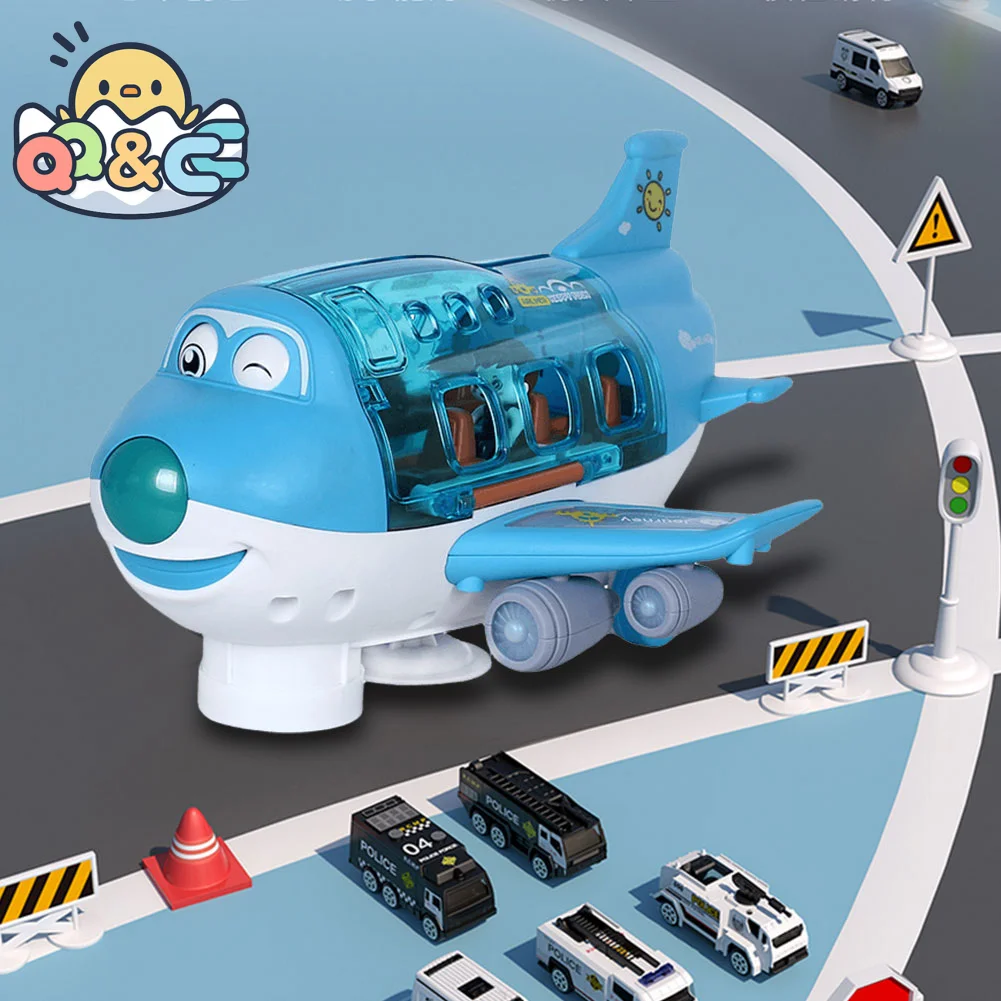 Electric Kid Transformation Aircraft Toys Car Deformation Plane Model Music Simulation Boy Children Traffic Toy Christmas Gifts