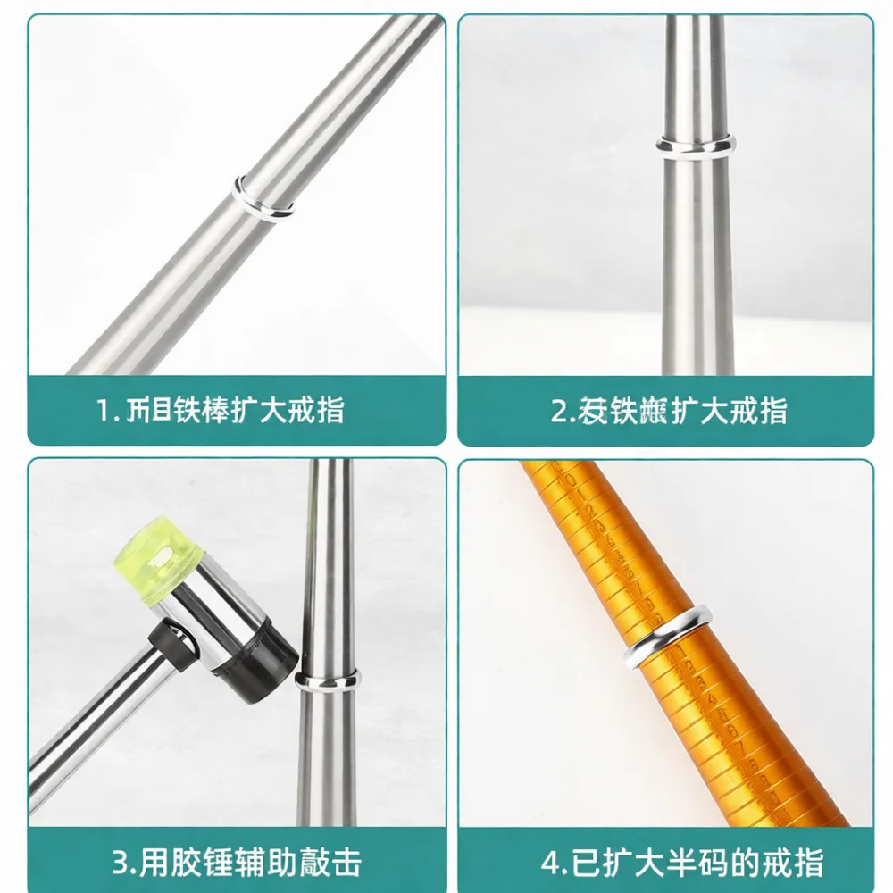 Jewelry Making Repair Tool Set Ring Expander Sizer For Gold Silver Copper Shaping Correction Manual Crafting Set