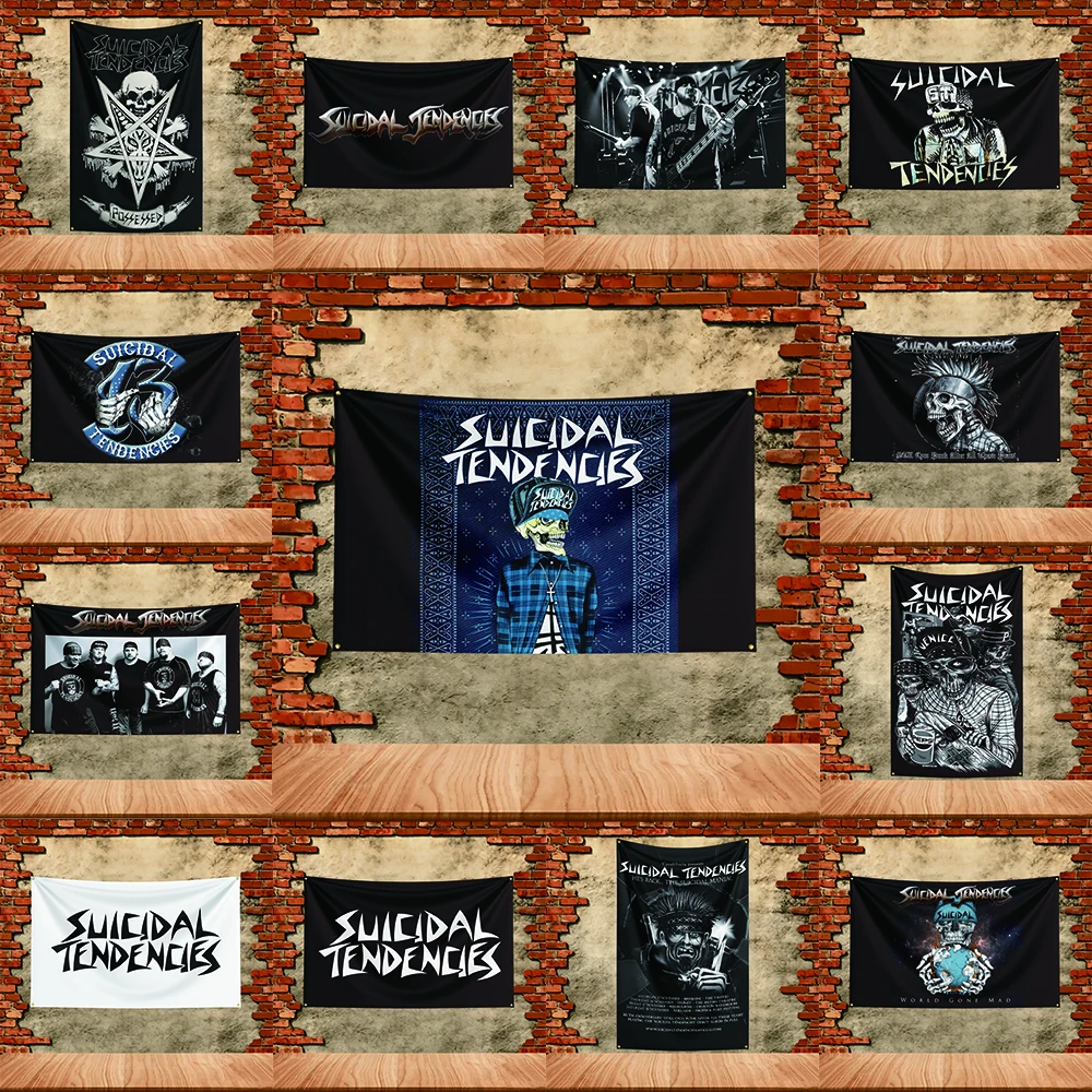 Music Band Flag for Suicidal Tendency Fans Banner Custom any Image Garage Bedroom Living Room Dorm Wall Hanging Decor Tapestry
