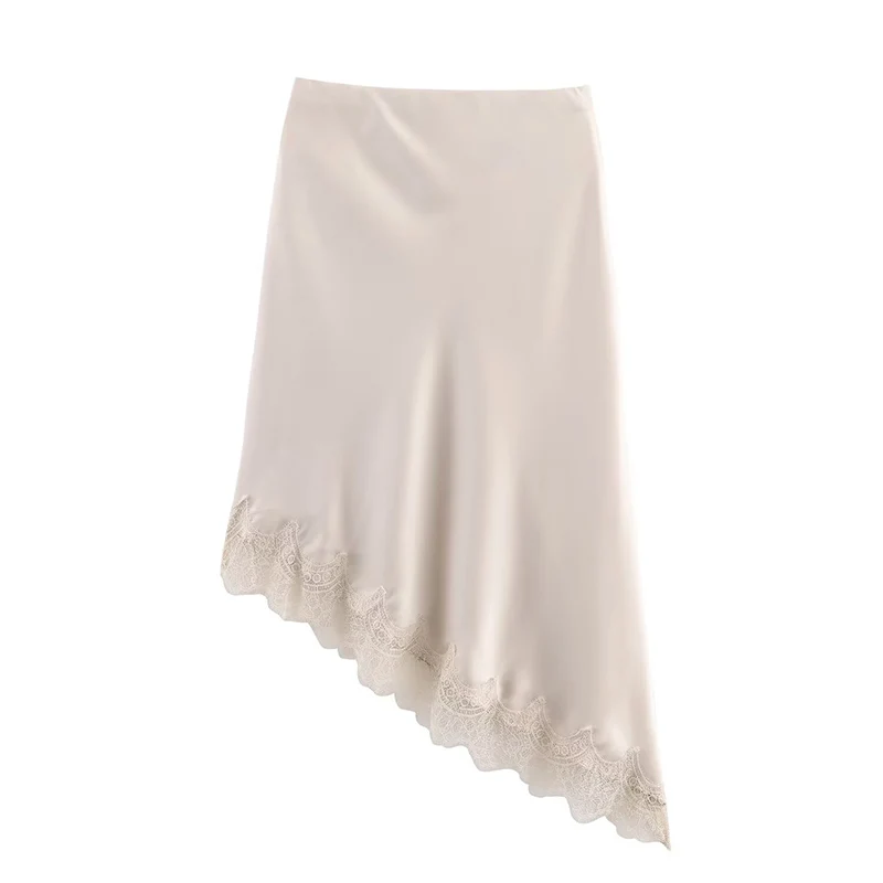 レディース新作スカート 2025年秋 ファッション レース装飾 アシンメトリー エレガントスカート レディース秋 シック 旅行 ジョーカー ユーススカート