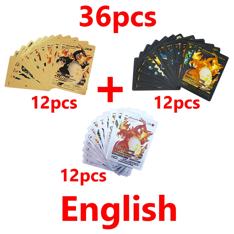 81–36 Stück Pokemon-Karten, deutsch, Spanisch, Französisch, Englisch, Vmax, GX, Energiekarte, Pikachu, seltene Sammlung, Kampftrainer, Jungen, Geschenke, Spielzeug