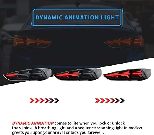 أبولو LED أضواء خلفية لشركة هيونداي سوناتا 2017 2018 2019 مع إشارة دوران ديناميكية لسوناتا 7th Gens مجموعة مصابيح خلفية