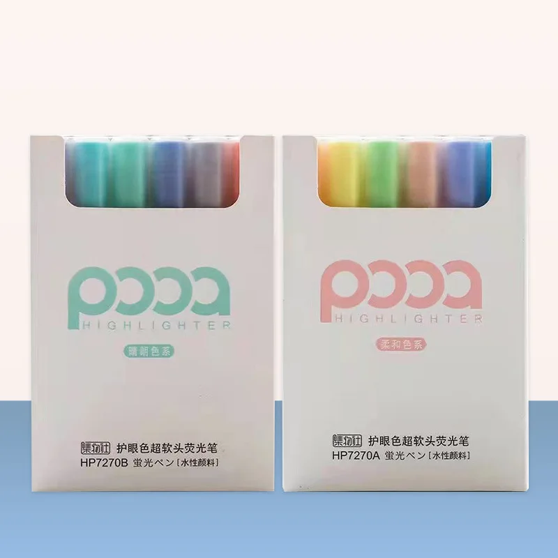 Kawai LovelyJiwushe Eye Protecting Color Soft Head Highlighter Large Capacity Student Hand Accounting Key Mark Officel Supplies