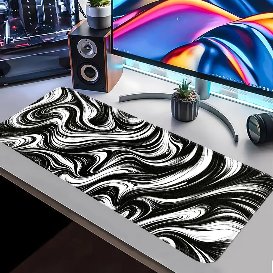 Black White Texture rubber Mouse Pad office Pad Computer Laptop Pad Keyboard Mouse Pad Game Console Pad Desk accessories