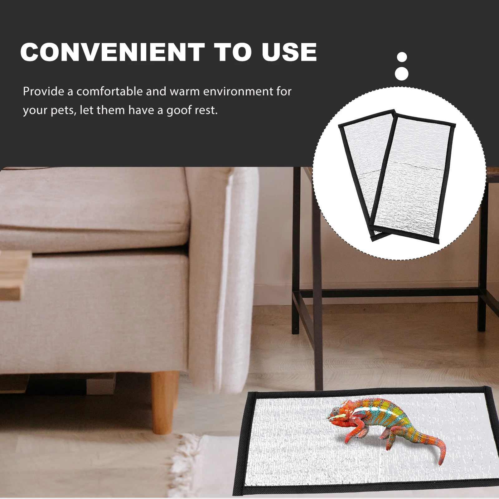 

2pcs Heating Pad For Reptile Pet Warm Mat Winter Insulation Reflective Film Terrarium Heat Mat Snake Lizard Accessory