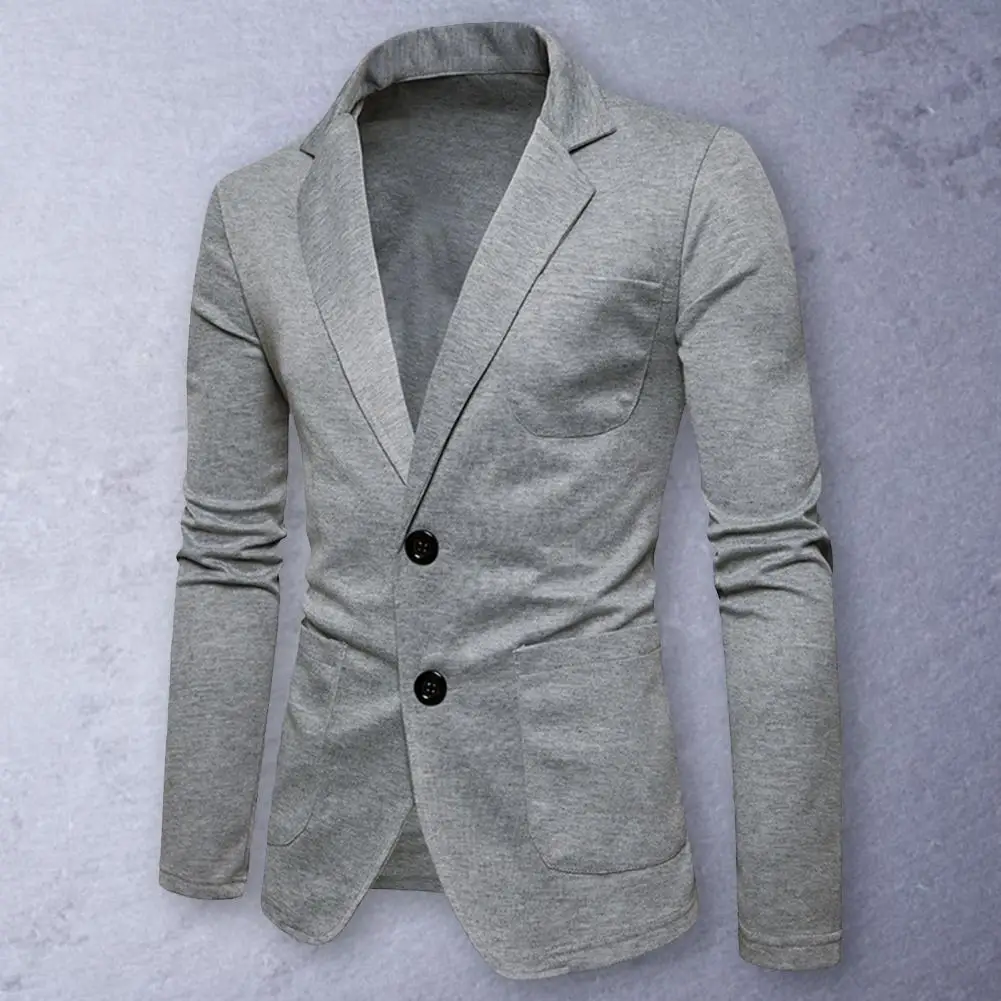 

Suit Top Formal Korean Style Two Buttons Suit Jacket Breathable Suit Jacket Slimming Two Buttons Suit Jacket for Wedding