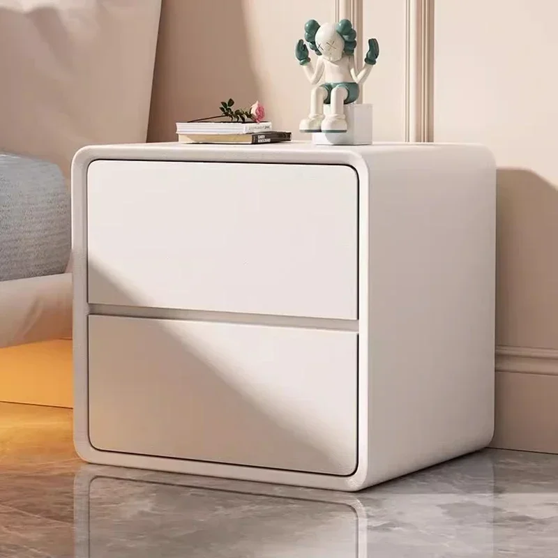 Mobile White Designer Nightstands Luxury Replica Cheap Nordic Small Wooden Bedside Table Wood Table De Nuit Bedroom Furniture image 2