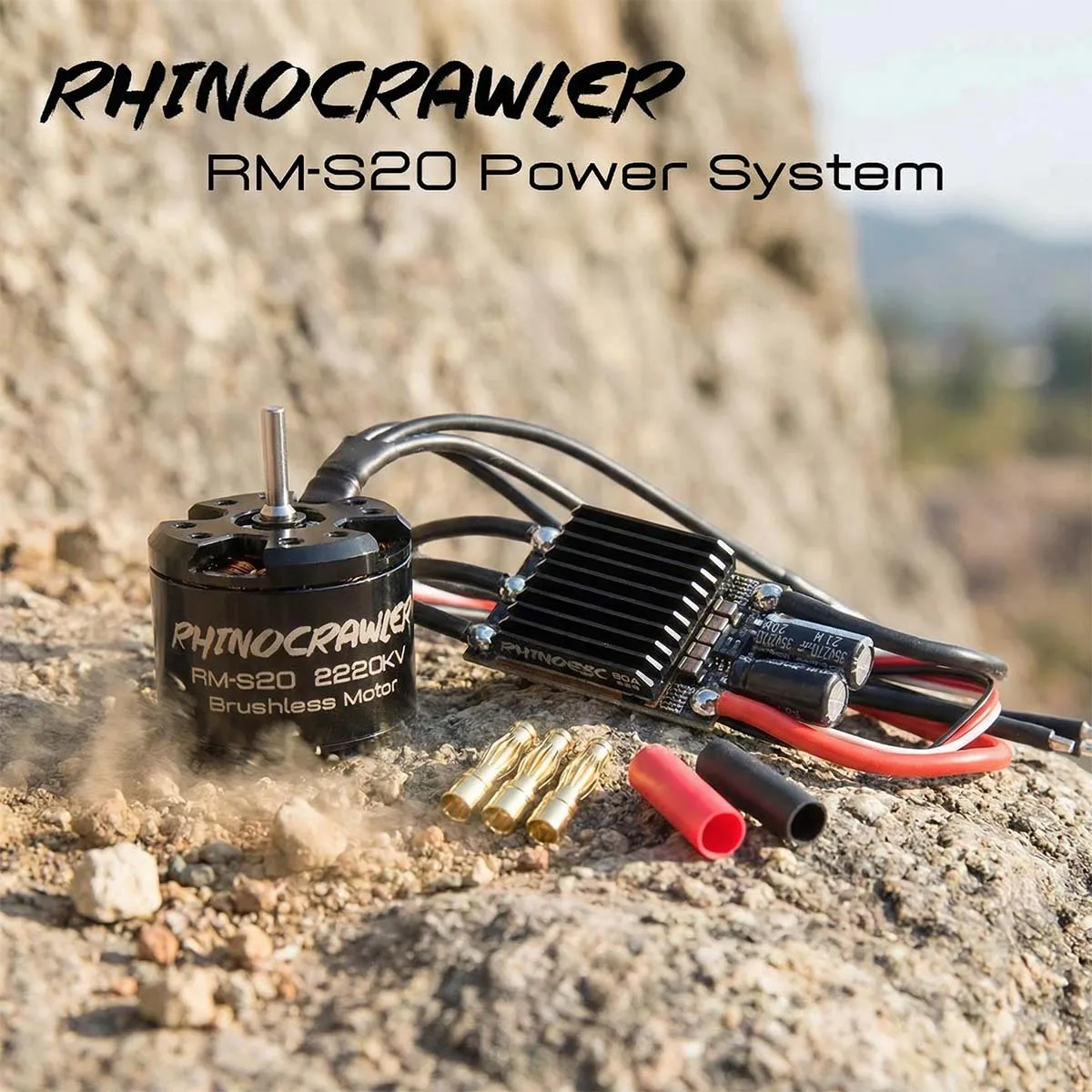 RhinoESC AM32 Crawler ESC Power System RM-S20 80A Brushless Motor Combo for Axial SCX10 Traxxas TRX-4 MOA RC Crawler Kit
