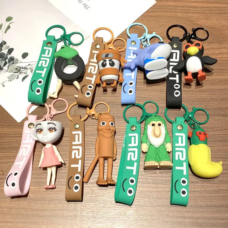 

Italian Brainrot Cute Keychain Anime Shark Tungtungsahur Keychains for Car PVC Doll Keyring Women's Bag Charms Key Chain Gifts